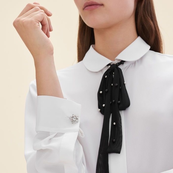 Maje Tops - MAJE NWT SILK NECKTIE BLOUSE SZ US LARGE